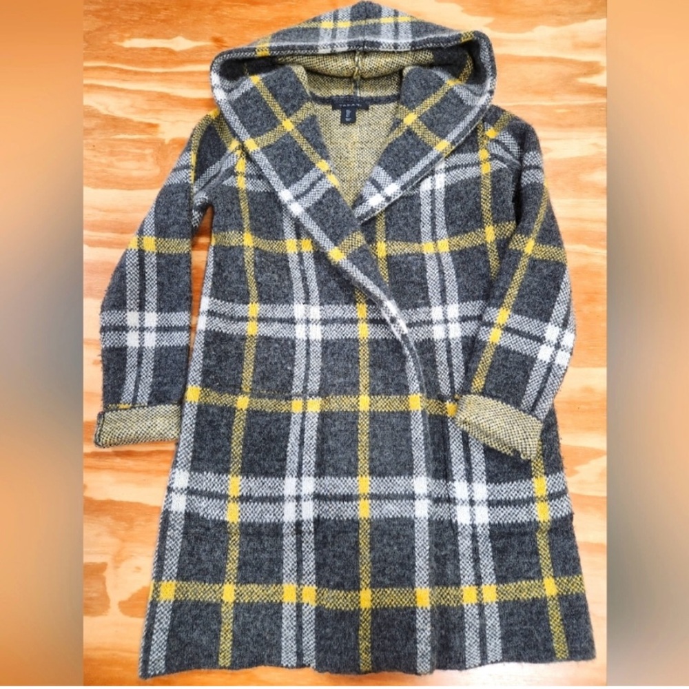 Gray and Yellow Cape with Hood